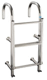 Stainless Steel 290mm wide 4 tread round step thru ladder angled transom