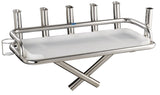 Stainless Steel Large bait station 6 x rod holders 1 x can holder with large folding legs