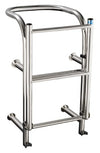 Stainless Steel 290mm wide 4 tread round top ladder