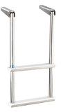Stainless Steel 2 Step telescopic ladder white treads
